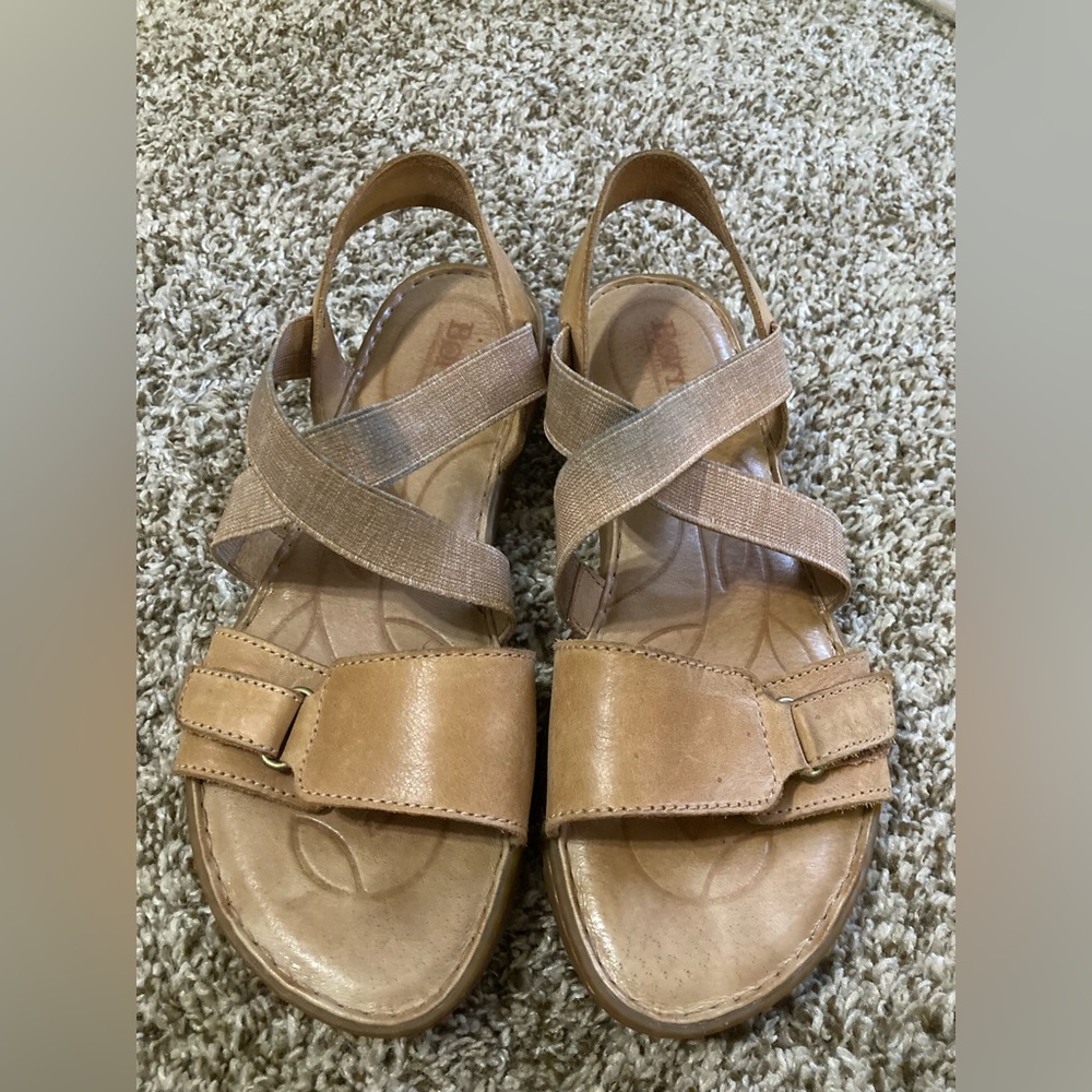 Born Britton Women's 8 Brown Leather Sandals